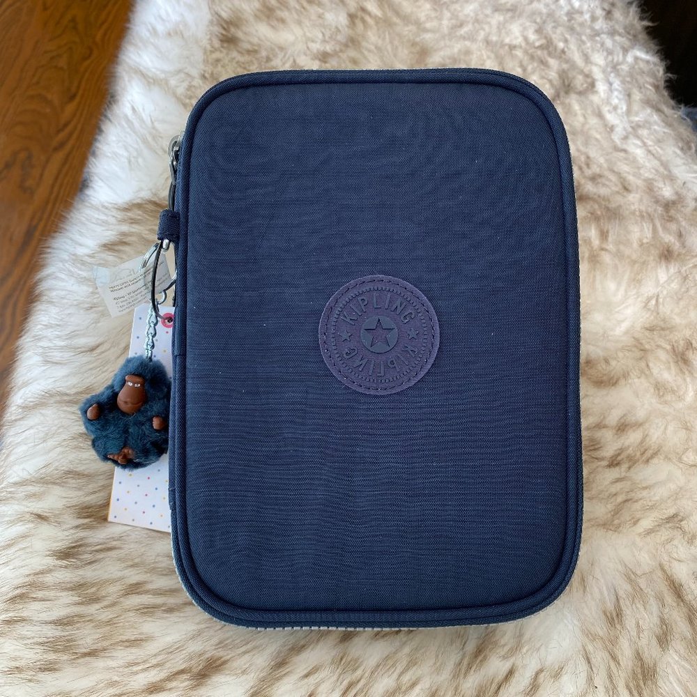 NWT Kipling 100 Pens Printed Case Cosmetic Bag